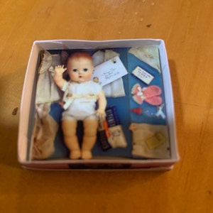 Tiny Tears Layette Doll Box 1950s - Dollhouse Miniature 1:12 Scale