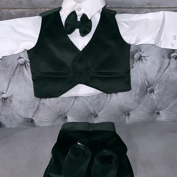 Sal & Pimenta Baby / Toddler Boys Dressy Set - Midnight Blue Velvet
