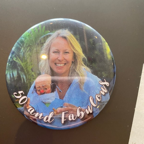 Custom Birthday Buttons, Photo Birthday Pin, Birthday Badges, Face ...