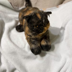 手作りの三毛猫ぬいぐるみ：リアルなコンパニオンギフト（受注生産
