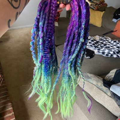 Dark Purple & Light Pink Gray Synthetic Boho Dreads Vikings - Etsy