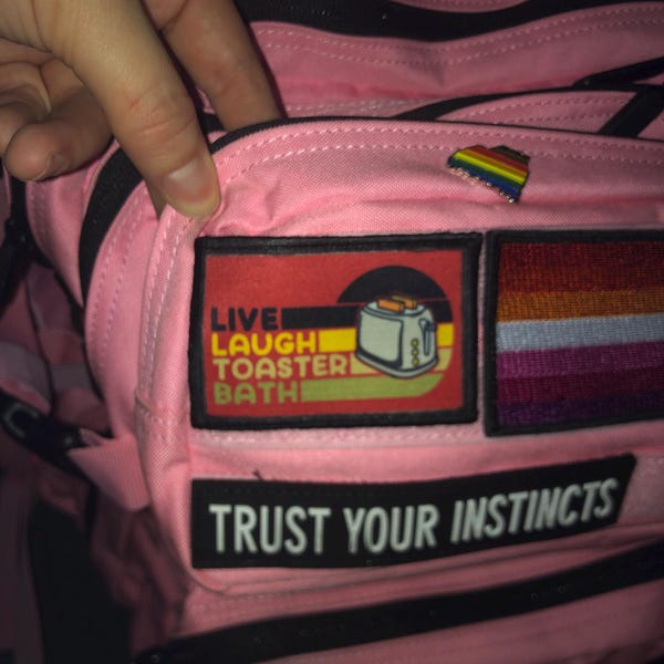 Live Laugh Toaster Bath Funny Morale Patch - 2x3 Hook and Loop - Etsy