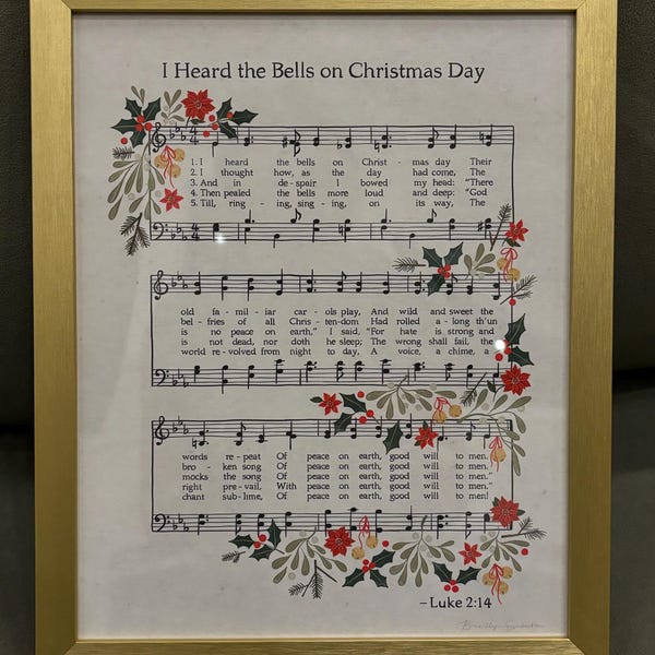 I Heard the Bells Art Print | Christmas Music, Colorful Christmas Decor ...