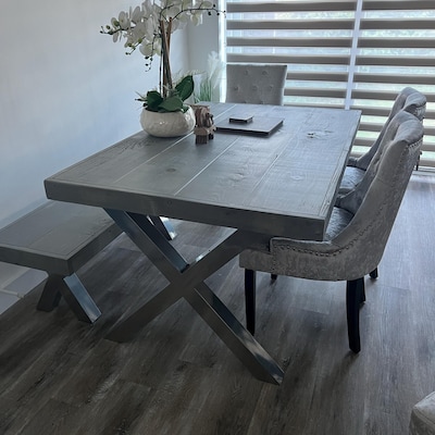 Rustic Extendable Dining Table Kitchen Industrial Rustic Wood SQUARE ...