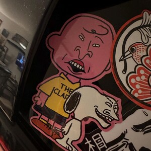 Autocollant / Aimant Drôle – Mashup Snoop Dogg & Snoopy – Sticker Voiture Décalé