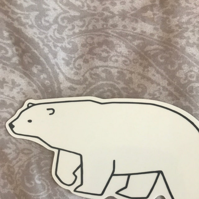 Polar Bear Sticker, Vinyl Animal Art Sticker, Water Bottle Decal -  studiotuesday