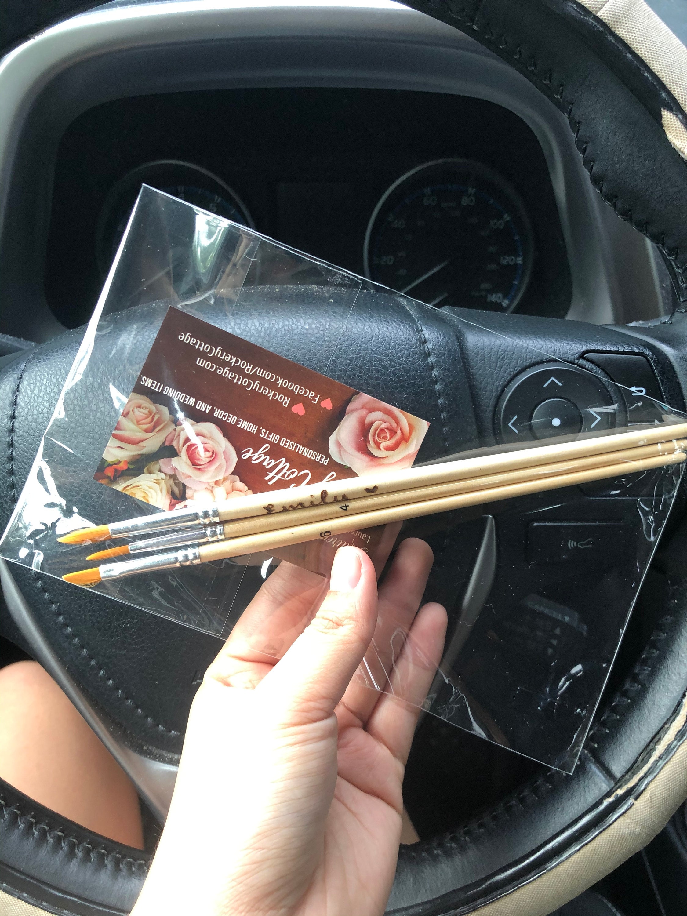 Personalised paint brush,custom brush set, wood burned artist supplies, paintbrush with your name on, wooden paintbrushes, art and painting