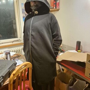Asymmetrical Long Jacket, Cyberpunk Hoodie Coat, Oversized