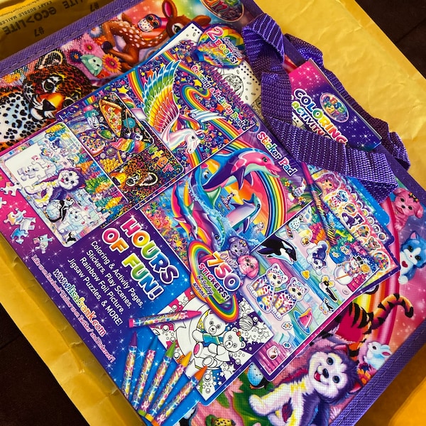 Lisa Frank Coloring & Activity Set With Fold Out Storage Case. Stickers ...