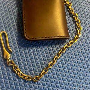 Handmade Leather Mid Wallet Biker Wallet Chain Wallet (brown