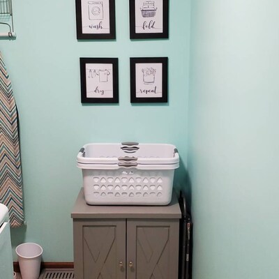 Wash Dry Fold Repeat Grey Laundry Room Decor Printable Wall - Etsy