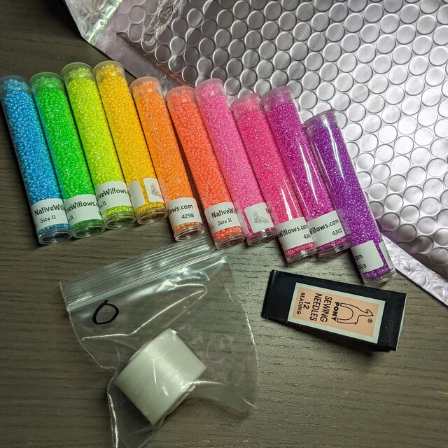 Miyuki Seed Beads 11/0, Luminous Japanese, Neon, 3