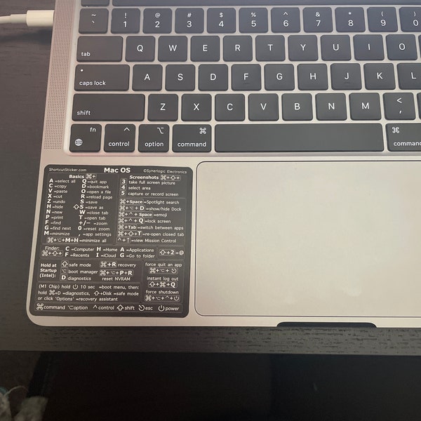 Mac OS Reference Keyboard Shortcut Sticker Laminated No-residue Vinyl ...