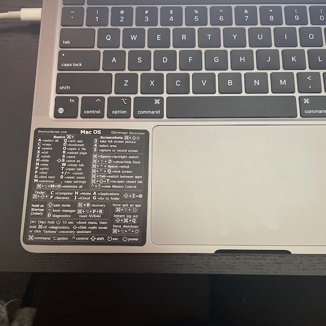 Mac OS M1/M2/M3/Intel Autocollant de raccourci clavier de référence Vinyle  laminé sans résidus pour tout Macbook/iMac/Mac Mini par SYNERLOGIC -   France