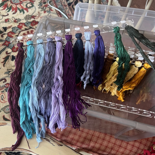 12 LARGE HOLE Hanging File Thread Organizer for DMC Embroidery and ...