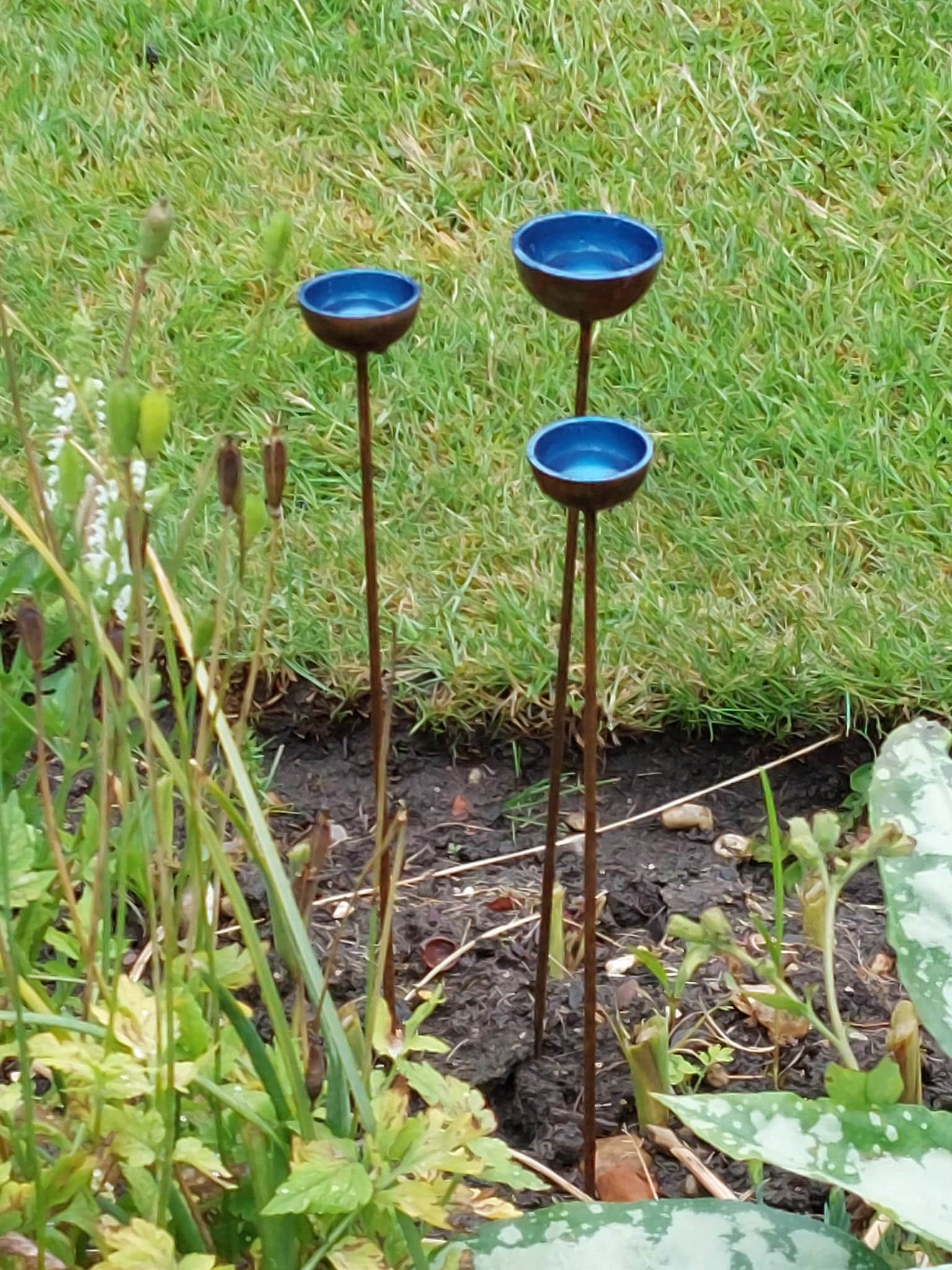 Bee Waterer, Bee Water stations, set of three cups Garden Sculpture