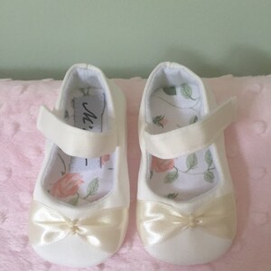 childrens ivory satin shoes