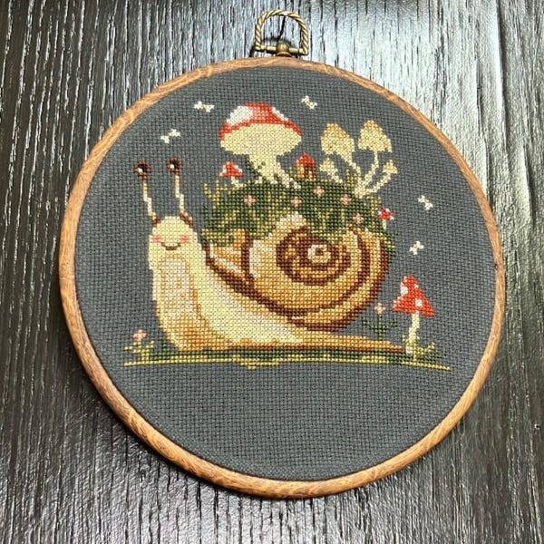 Cute Snail Cross Stitch Pattern PDF - Instant Download, Fly Agaric ...