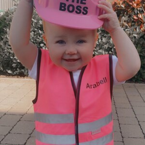 Personalized Kids' Hard Hat – 'Trainee Digger Driver' Safety Helmet With Chin Strap & Ratchet Adjust (Ages 1-12)-626066