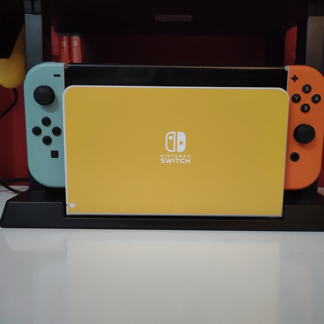Nintendo Switch - nintendo switch 旧型 色カスタム Retro 80s Colorwave Nintendo Switch OLED Skin, Yellow Orange
