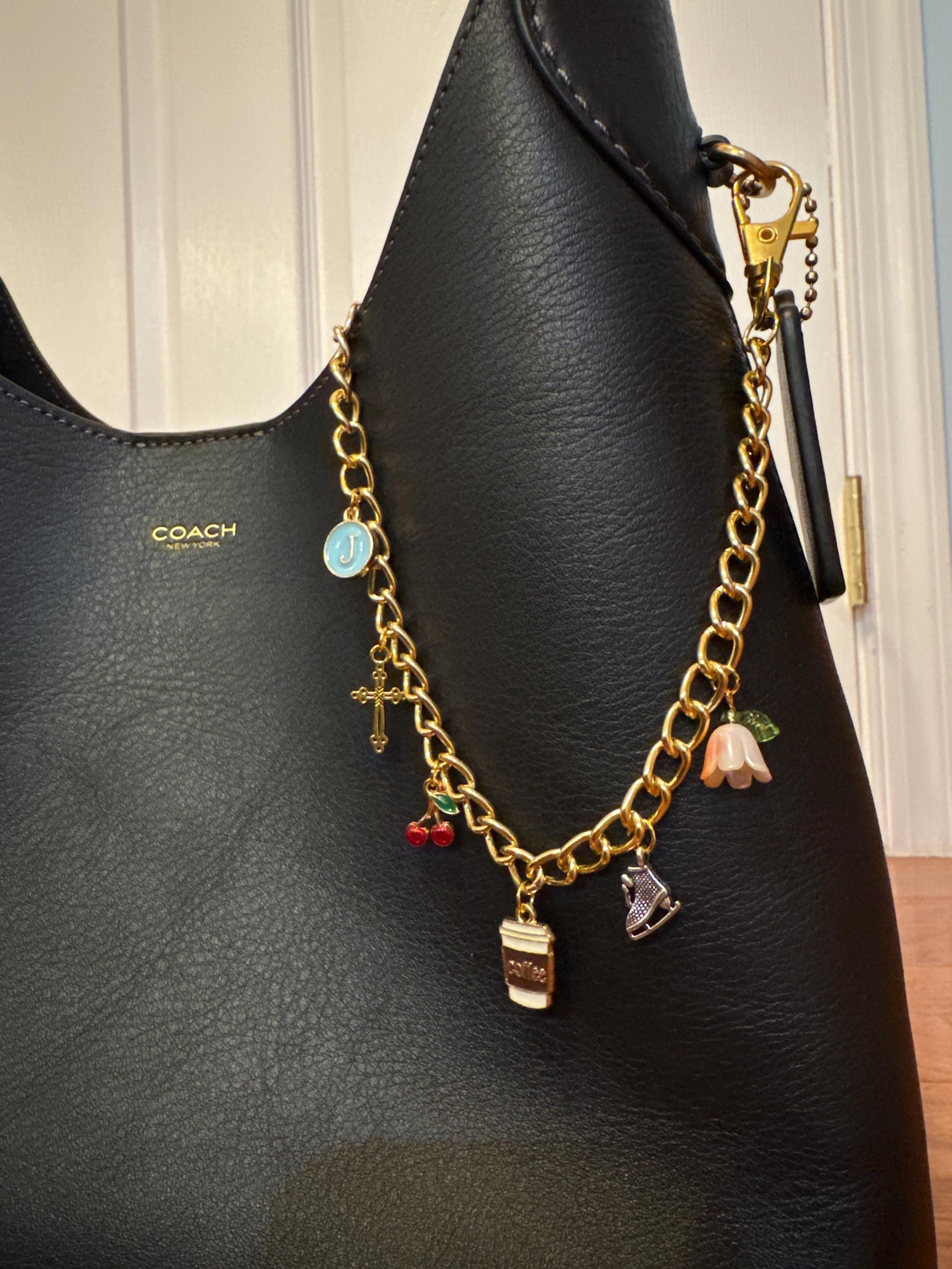 Personalisierte Charm-Taschenkette, personalisierte Taschenkette, Wähle deine eigenen Charms, Geschenke für Sie, Taschenaccessoires