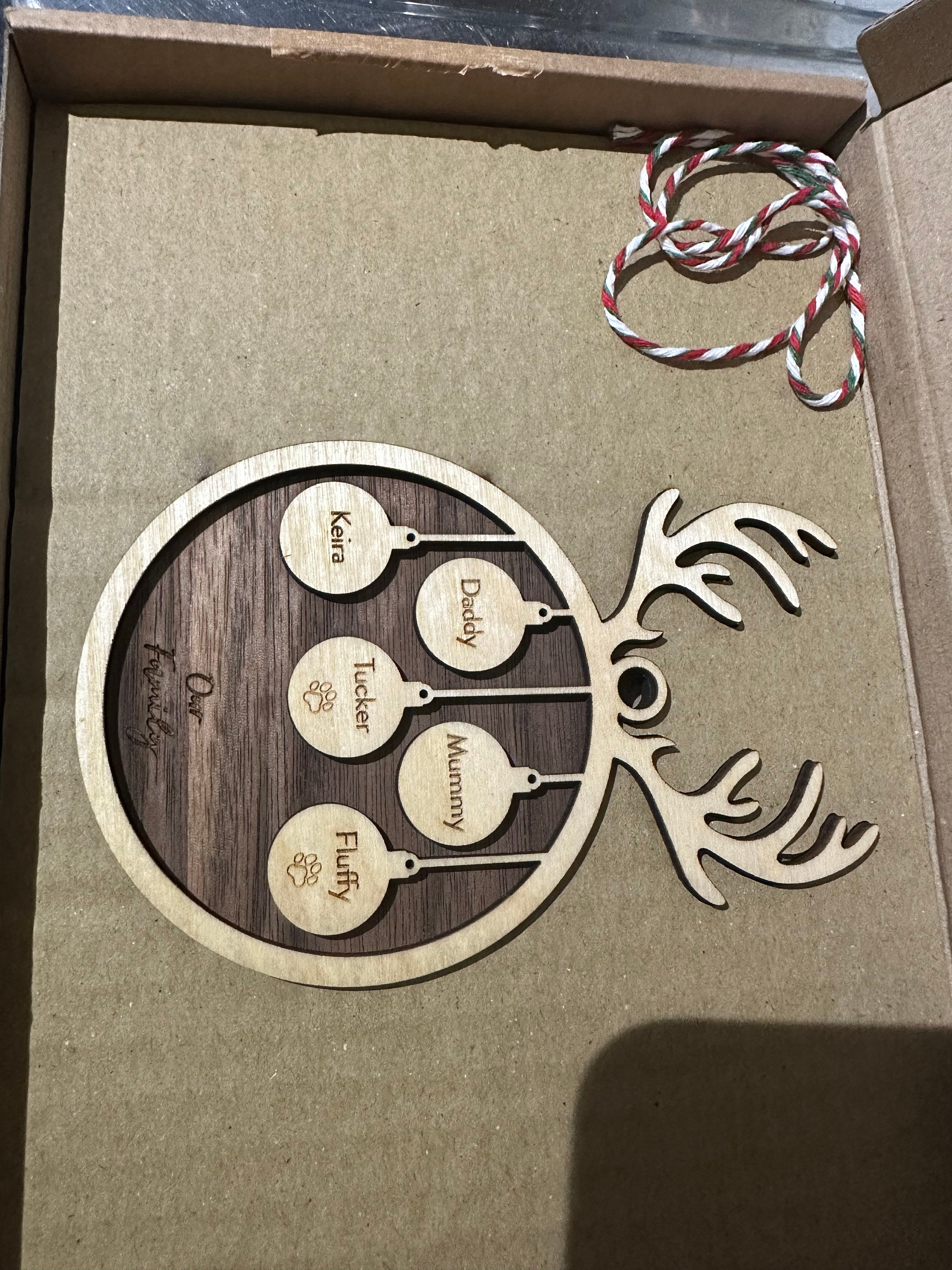 Personalised Family Christmas Ornament, Hanging Stockings, Custom, Family Gift Decor, First Family Christmas Decoration, Names, 2021 2022