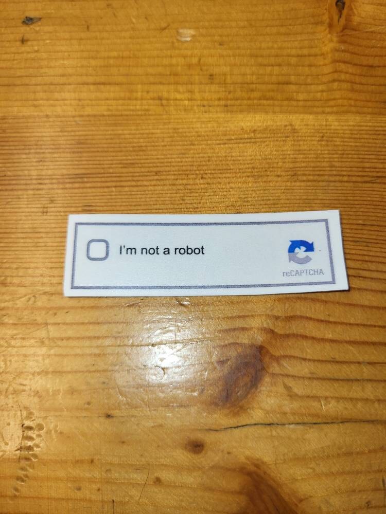 reCAPTCHA Sticker | Internet Security Decal | I Am Not a Robot | Funny Laptop Sticker | Geek Gift