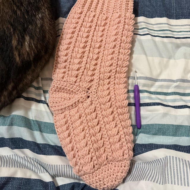 A customer's finished Festive Wheat Stitch Stocking Crochet Pattern