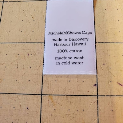 Custom Printed Satin Care Labels White Labels Black or Charcoal Gray Print Straight Cut/no Folds ...