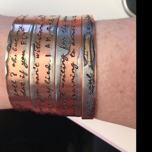 Be Strong Hand Stamped Leather Cuff