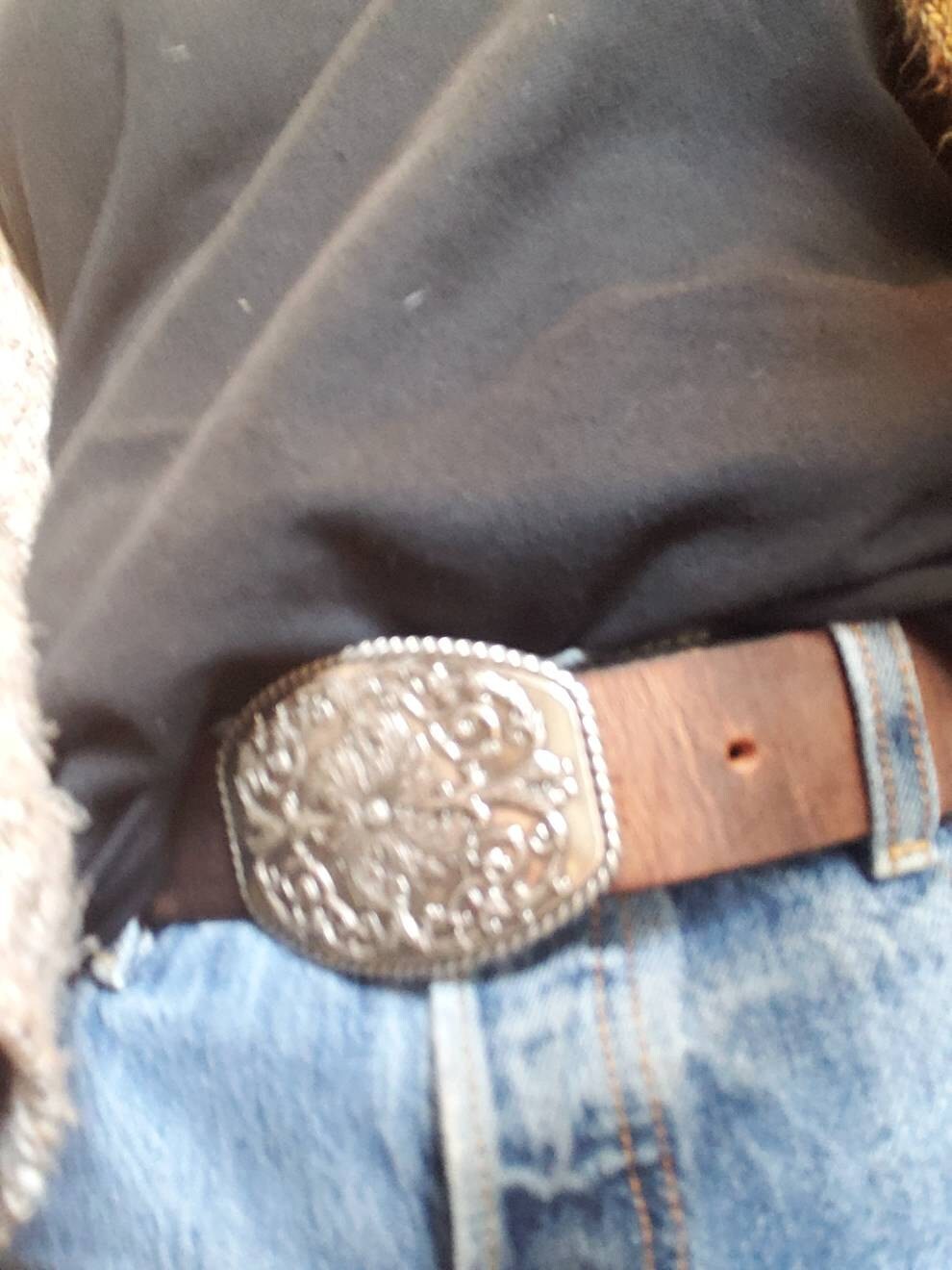 Leather Belt, Buffalo 1.5” Mens Dress Belt Amish Handmade Full Grain Made in USA