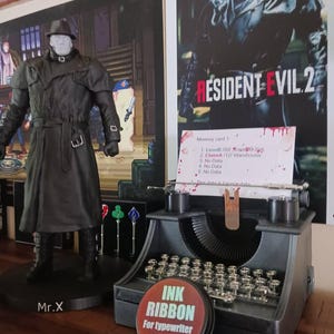 音楽と動きのあるバイオハザードタイプライターのレプリカ + インク