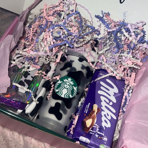 COW LOVER HAMPER, Starbucks, Luxury Pamper, Cold Cup, Gift Basket ...