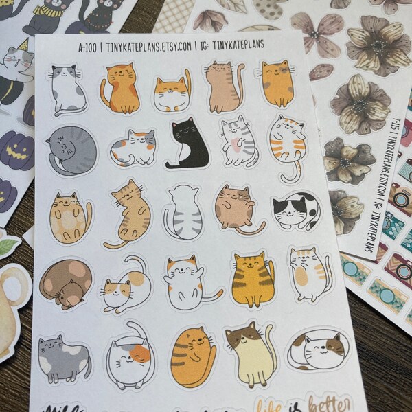 29 Cute Cat Planner Stickers, Cat Lover Planner Stickers, Cat Stickers ...
