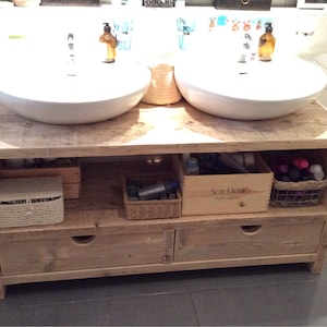 Waschplatz Waschtisch/Waschbeckenunterschrank recyceltes | Etsy