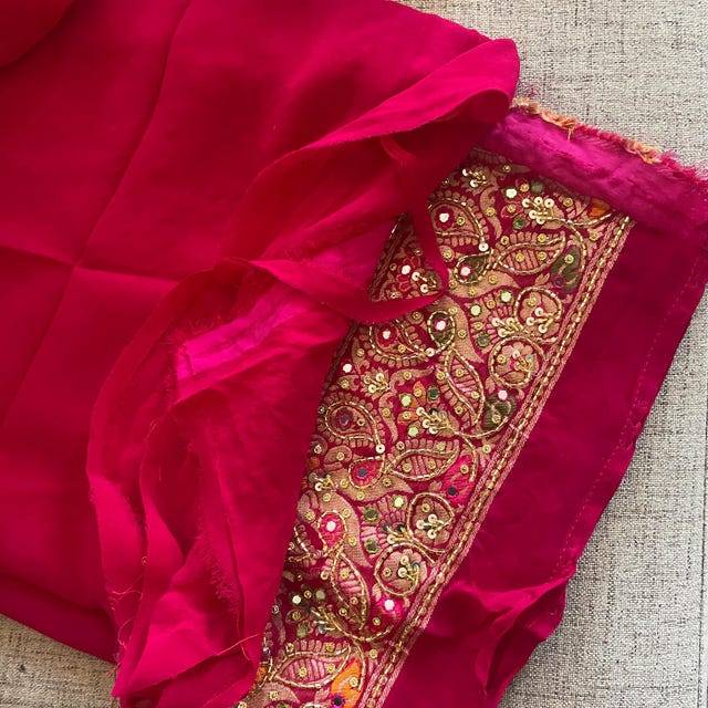 Orange Rani Gharchola Hand Embroidery Saree - Etsy