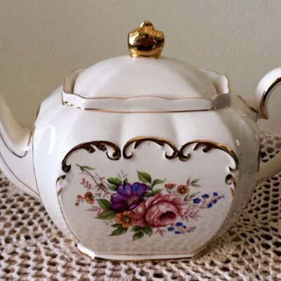 Sadler Floral Rectangle Teapot - Etsy