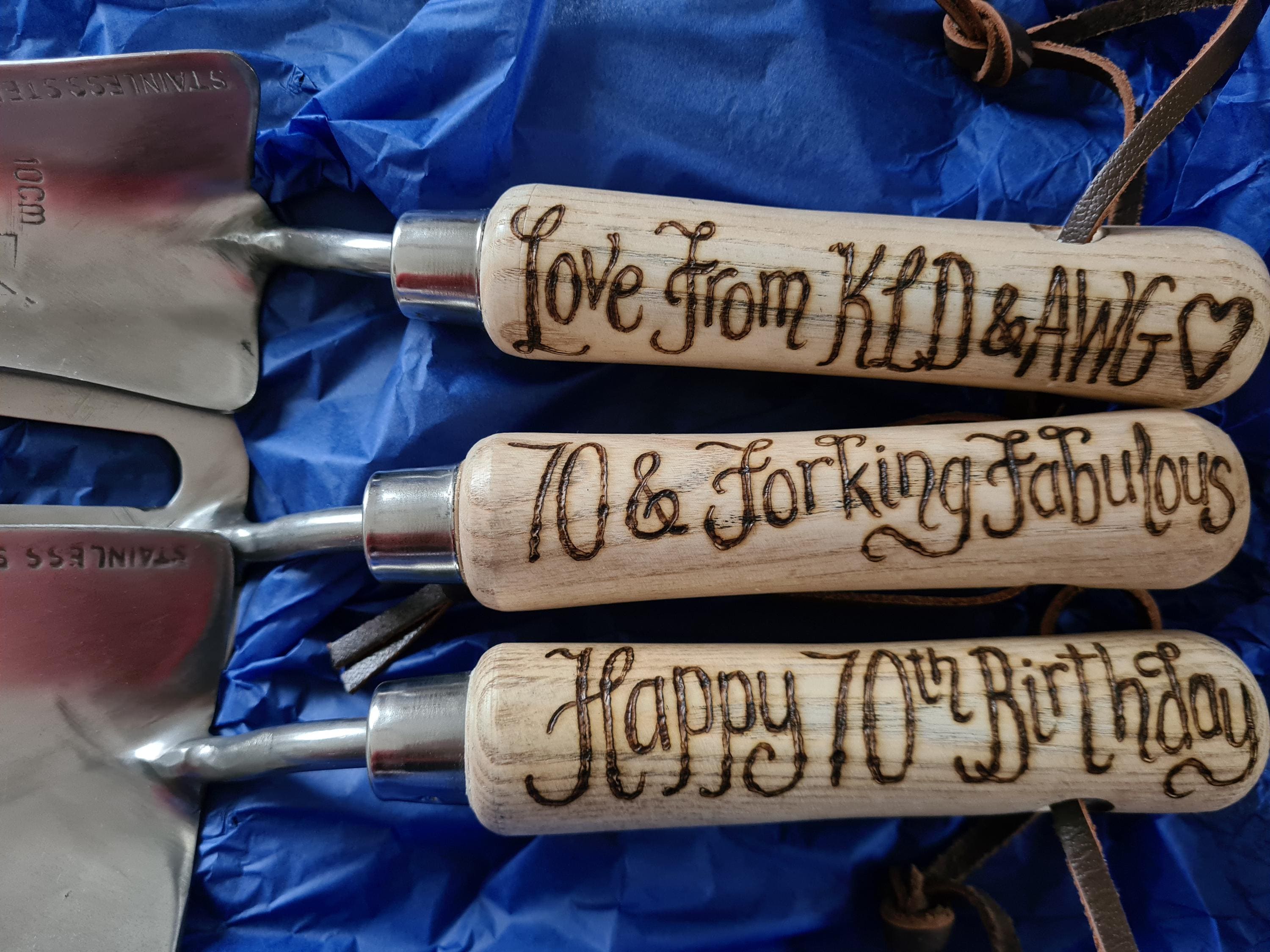 Garden Tools personalised for 30th 40th, 45th, 50th, 55, 60, 65, 70, 75, 80, 85 90 95 Gardening Present Birthday Gift for Gardener