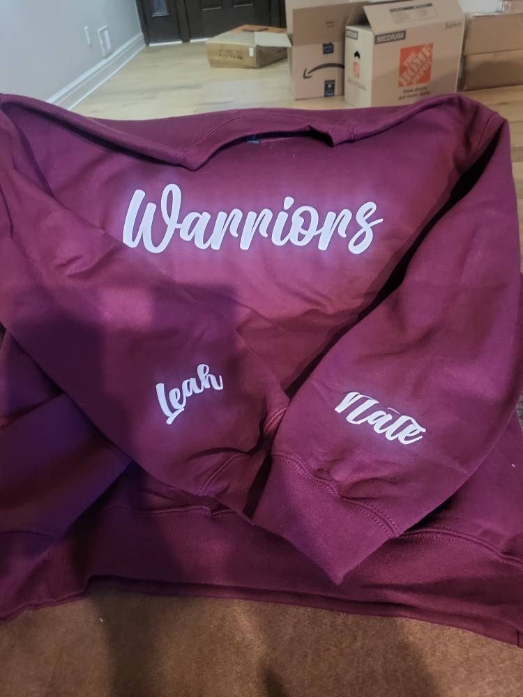 CUSTOM Team Sweatshirt, embossed puff, Custom Team Name Sweatshirt, Mascot, School Spirit, Varsity Team, number on sleeve, team tee shirt