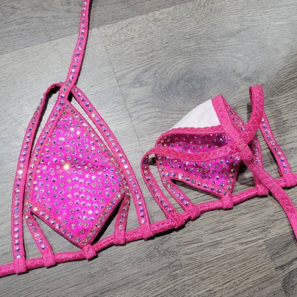 Top Stripper Rhinestone Bra, Burlesque Bra Perfect Beach Wear, Stripper ...