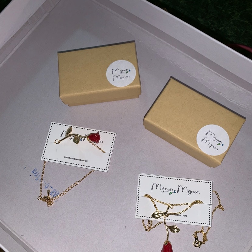 Rose Bracelet Gift for Her Beauty And The Beast Jewelry Personalized Flower Bracelet Initial Charm For BFF Bridesmaid Gift Mother&#39;s day gift