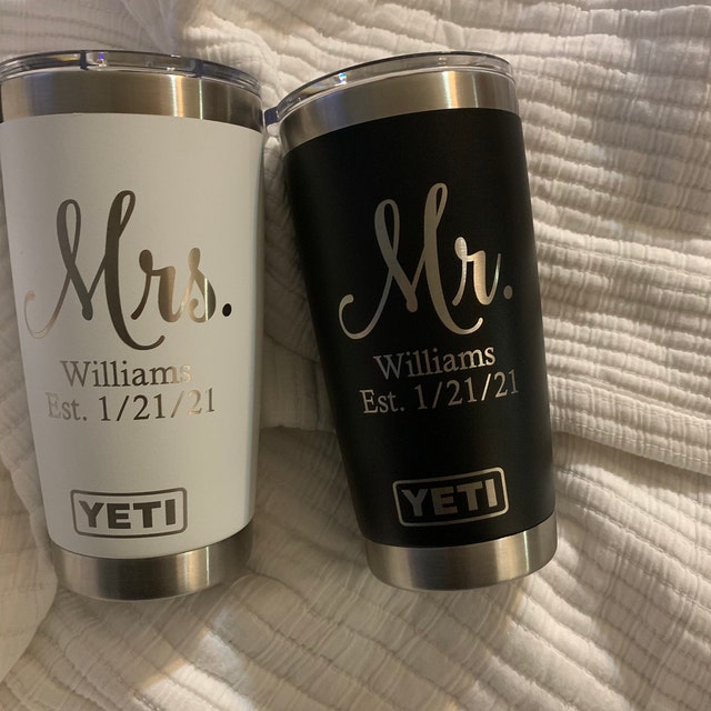 Bride and Groom Personalized Yeti® or Polar Tumbler, Mr and Mrs Person –  NorthBeachArt