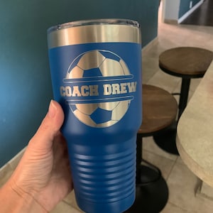 30oz Coffee Tumbler Best Coach Ever Soccer Football End of Season ...