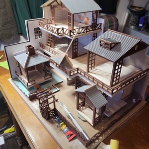 DIY 新しい和風ヴィラ木製ミニチュアドールハウスキット || 1:24