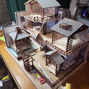 Kit Maison De Poupée HJBHDOLL Cour Japonaise 1:24 Bois DIY LED HJBHDOLL Maison De Poupée Miniature Cour Japonaise 1:24 - Kit Bois DIY Avec Éclairage LED Loisir Créatif DIY