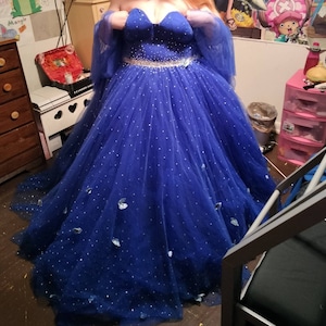 Abito Da Principessa Elsa Per Bambina, Modello Cosplay Con Diamanti, Colore Blu, Taglie Da 90 A 150 (2-9 Anni). Perfetto Per Feste, Halloween E Carnevale. - 2