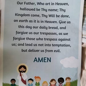 Our Father Prayer Printable for Kids Religious, the Lord's Prayer