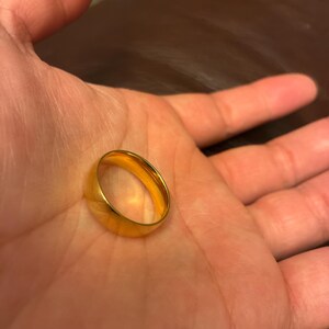 6mm Wide, Filled 18ct Yellow Gold Plain Wedding Band Ring - Gold