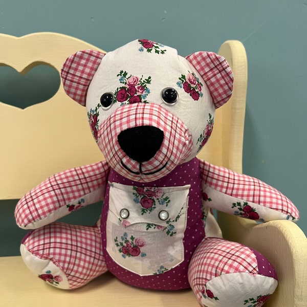 Easy Memory Bear Pattern, Ben the Beginner Bear, Pattern PDF Sewing ...