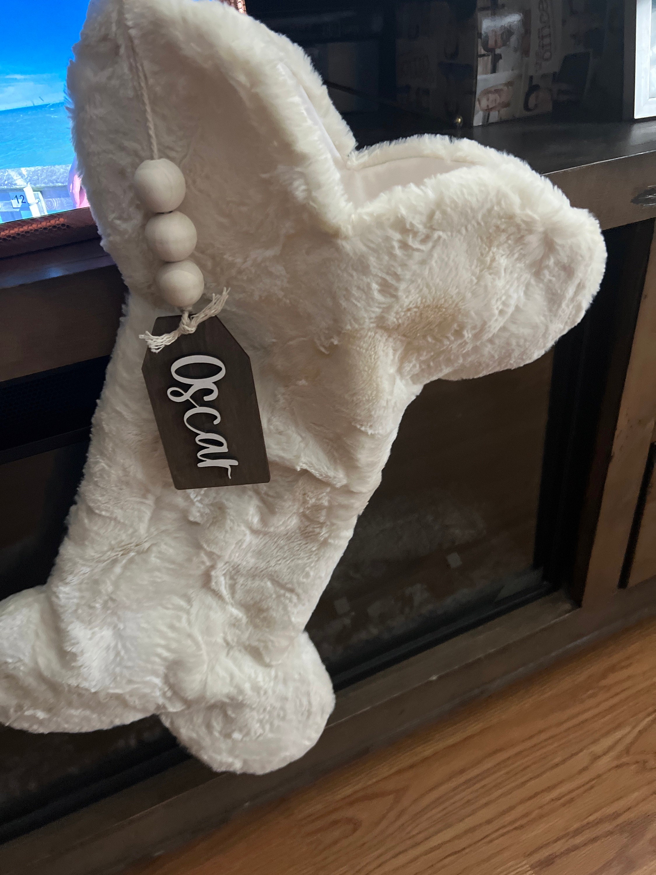 Fur Pet Christmas Stockings - Dog Stocking with Tag - Personalized Dog Bone Stocking - Gift for Dog Lover - Stocking Stuffer